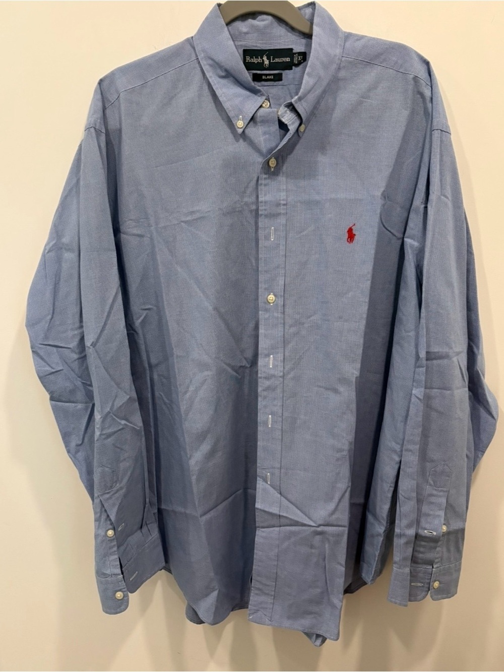 VTG Polo Ralph Lauren Shirt Men XL Blake Blue/White 
Long Sleeve Button Down